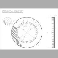 Ротор тормозного диска 405*34mm, DC Brakes DC40534-12H62AL, H крепеж, лев. (Brembo, JBT) - Ротор тормозного диска 405*34mm, DC Brakes DC40534-12H62AL, H крепеж, лев. (Brembo, JBT)