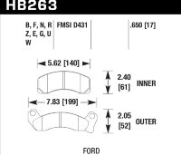 Колодки тормозные HB263N.650 HAWK HP Plus