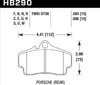Колодки тормозные HB290W.606 HAWK DTC-30 Porsche 996/Boxster (Rear) 15 mm