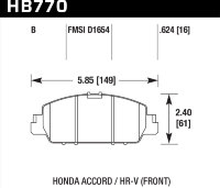 Колодки тормозные HB770B.624 HAWK HPS 5.0; Honda Accord 9 CR; HR-V