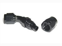 - 6 AN (6AN AN6) фитинг 45°, 20 серия Cutter Style, BLACKROCK LAB ЧЁРНЫЙ, A06-045-2BK