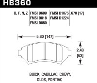 Колодки тормозные HB360B.670 HAWK HPS 5.0; 17mm