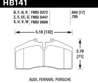 Колодки тормозные HB141S.650 HAWK HT-10  Brembo S4 / Stop Tech ST
