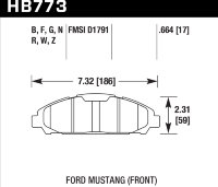 Колодки тормозные HB773B.664 HAWK HPS 5.0; Mustang (Front) 2015-> диск 320mm