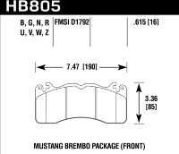 Колодки тормозные HB805W.615 HAWK DTC-30 D1792 Mustang (Front)