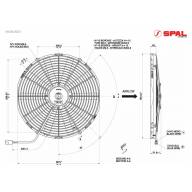 Вентилятор втягивающий (за радиатором) 16&quot; (385mm) 2490 м3/ч SPAL VA18-AP51/C-41A - Вентилятор втягивающий (за радиатором) 16" (385mm) 2490 м3/ч SPAL VA18-AP51/C-41A