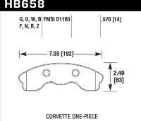 Колодки тормозные HB658N.570 HAWK HP Plus