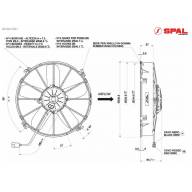 Вентилятор втягивающий (за радиатором) 12&quot; (305mm) 2780 м3/ч SPAL VA01-AP70/LL-36A - Вентилятор втягивающий (за радиатором) 12" (305mm) 2780 м3/ч SPAL VA01-AP70/LL-36A