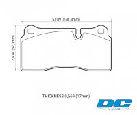 Колодки тормозные DC0968V17 DC brakes STREET STR.S, Brembo тип B, H, P / Rotora FC4 / Nissan GTR R35