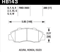 Колодки тормозные HB143N.680 HAWK HP+ передние HONDA