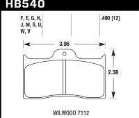 Колодки тормозные HB540Q.490 HAWK DTC-80; Wilwood 7112 13mm