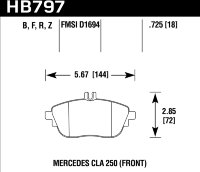 Колодки тормозные HB797N.725
