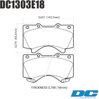 Колодки тормозные DC1303E18 DC Brakes RT.2 передние LEXUS LX570, LX450D, TOYOTA LC200 Tundra