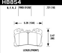 Колодки тормозные HB854F.721 HAWK HPS  Lexus LS (F4), LS350, LS500 2017->  передние