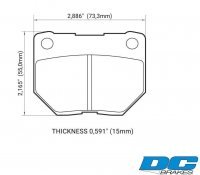 Колодки тормозные DC0461P15 DC brakes Street STR.S+, задние SUBARU Impreza WRX