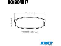 Колодки тормозные DC1304R17 DC brakes Street HD+, задние LEXUS LX570, LX450D, TOYOTA LC200 Tundra