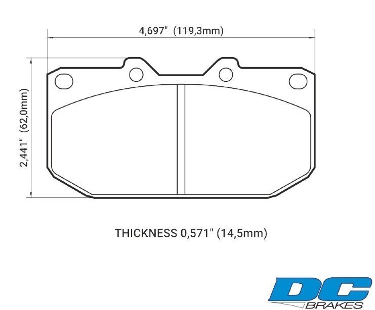 Колодки тормозные DC0647P14 DC brakes Street STR.S+, передние SUBARU Impreza WRX; Nissan 300ZX; HPB 