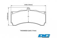 Колодки тормозные DC9007P17 DC Brakes Street STR.S+ PROMA 6 порш, Stop Tech, JBT, Alcon, HPB 18 mm