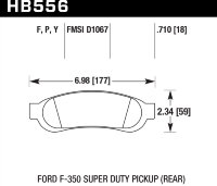 Колодки тормозные HB556Y.710 HAWK LTS задние Ford F-250 / F-350