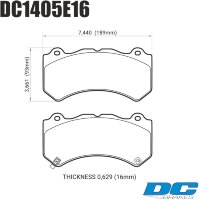 Колодки тормозные DC1405E16 DC Brakes RT.2 перед. Jeep SRT8 2012-2014, AUDI 4F RS6 (BREMBO)