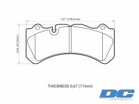 Колодки тормозные DC9009P17 DC Brakes Street STR.S+ Brembo 6 поршней тип J, N / PORSCHE 911 (997) 