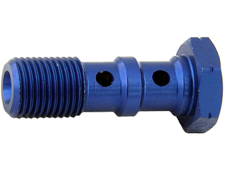 Болт (штуцер) двойной для banjo M10x1 L=30 mm алюминий СИНИЙ, Goodridge 993-03-31DBU