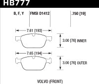 Колодки тормозные HB777B.750 HAWK HPS 5.0;  передние VOLVO XC60; XC90