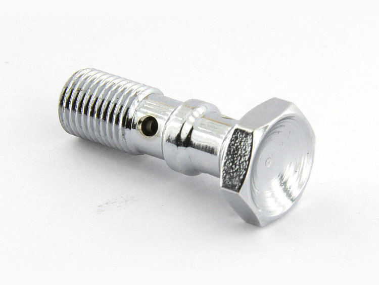 Болт (штуцер) двойной для banjo AN-03, 3/8x24 L=30 mm сталь хром Goodridge 773-03CH