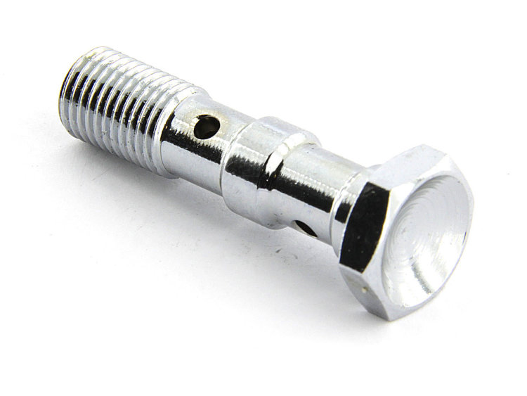 Болт (штуцер) двойной для banjo AN-03, 3/8x24 L=40 mm сталь хром Goodridge 773-03LCH