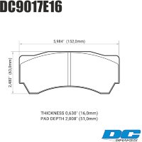 Колодки тормозные DC9017E16 DC Brakes RT.2 REVO by Alcon MONO 6, Alcon Monoblock 6 CAR97