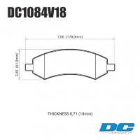 Колодки тормозные DC1084R18 DC brakes Street HD+, перед DODGE RAM 1500, DURANGO