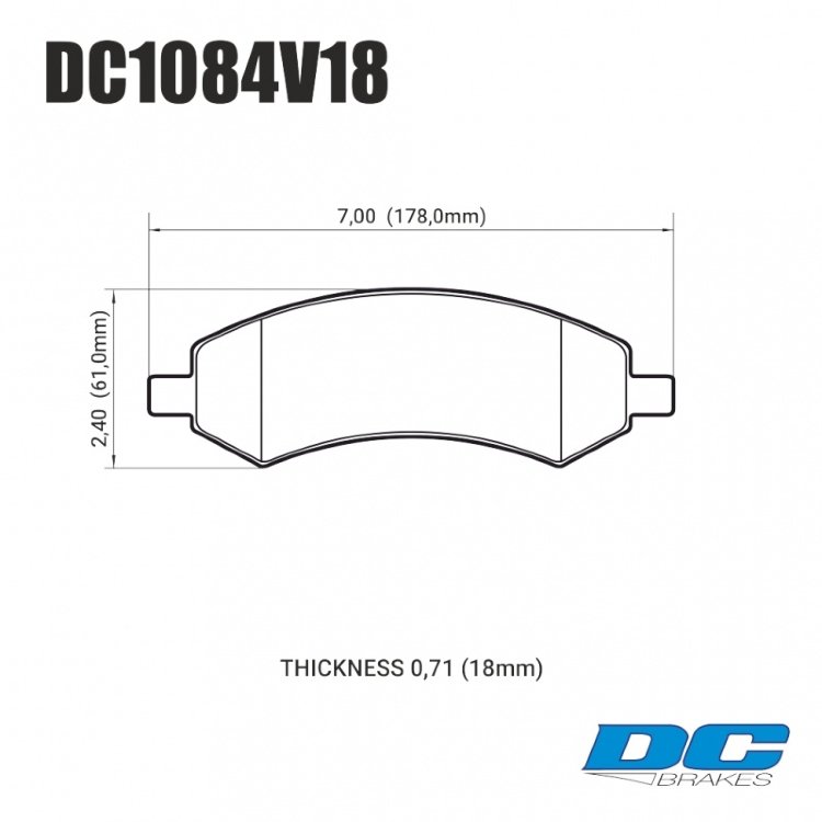 Колодки тормозные DC1084R18 DC brakes Street HD+, перед DODGE RAM 1500, DURANGO