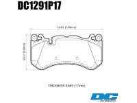 Колодки тормозные DC1291P17 DC Brakes Street STR.S+, перед. AUDI RS6 MK3 4F; RS7 4GA,
