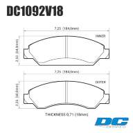 Колодки тормозные DC1092V18 DC brakes Street HD передние CADILLAC Escalade / Chevrolet Tahoe - Колодки тормозные DC1092V18 DC brakes Street HD передние CADILLAC Escalade / Chevrolet Tahoe