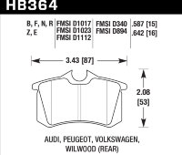 Колодки тормозные HB364E.642 HAWK Blue 9012 Audi A3, A4, A6, A8, S3, S4, S6, S8 & TT - Rear