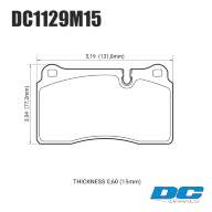 Колодки тормозные DC1129M15 DC brakes Race Track, перед MMC LANCER EVO V-X; SUBARU WRX STI - Колодки тормозные DC1129M15 DC brakes Race Track, перед MMC LANCER EVO V-X; SUBARU WRX STI