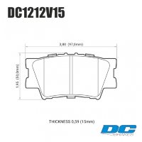 Колодки тормозные DC1212V15 DC brakes Street STR.S, задние TOYOTA CAMRY 2007-> / RAV 4 2005->