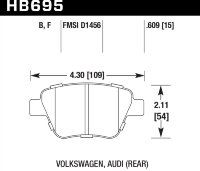 Колодки тормозные HB695B.609 HAWK Street 5.0 задн. AUDI A3 8P; VW Golf 6; Skoda Octavia; Seat Leon