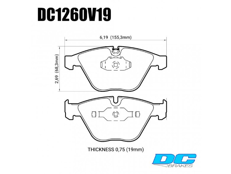 Колодки тормозные DC1260V19 DC brakes Street STR.S; передние BMW E90,91,92, 335i, M3 E90, E60, E63