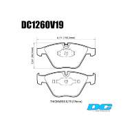 Колодки тормозные DC1260V19 DC brakes Street STR.S; передние BMW E90,91,92, 335i, M3 E90, E60, E63 - Колодки тормозные DC1260V19 DC brakes Street STR.S; передние BMW E90,91,92, 335i, M3 E90, E60, E63