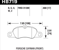 Колодки тормозные HB719U.668 HAWK DTC-70 перед Porsche 911 (991), Cayman