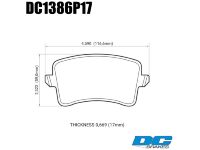 Колодки тормозные DC1386P17 DC brakes Street STR.S+, задн. AUDI A5, A4, Q5, A6, A7, A8