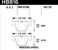 Колодки тормозные HB816B.624 HAWK HPS 5.0 Mercedes-Benz CL63 AMG  передние