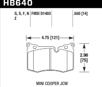 Колодки тормозные HB640B.550